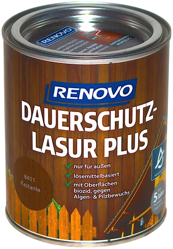 Dauerschutzlasur PLUS aromatenfreie Holzlasur Nr. 8411 kastanie Renovo 750ml