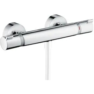 hansgrohe Ecostat Comfort - Duschthermostat Aufputz, mit Sicherheitssperre bei 40°C und extra langen Griffen für mehr Komfort und Sicherheit