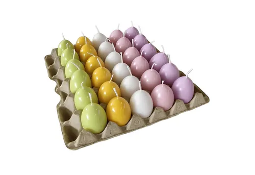 Steinhart Kerzen Formkerze Eierkerzen, 30er-Steige 55/45 mm Sortiert