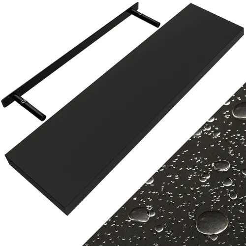 Casaria Wandboard Schwarz 90cm - Schweberegal mit 15kg Tragkraft - Modernes Wandboard im eleganten Design, ideal für jedes Zimmer. Mit einer Tragkraft von 15kg und einfacher Montage bietet es vielseitige Gestaltungsmöglichkeiten.