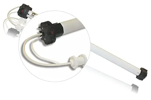 AKKU-Rohrmotor 13 Nm mit Funkprotokoll BI - Fensterläden - Ideal für nachträgliche Installation ohne Stromanschluss, steuerbar per App oder Fernbedienung, kompatibel mit Smart Home Systemen und Sprachassistenten.