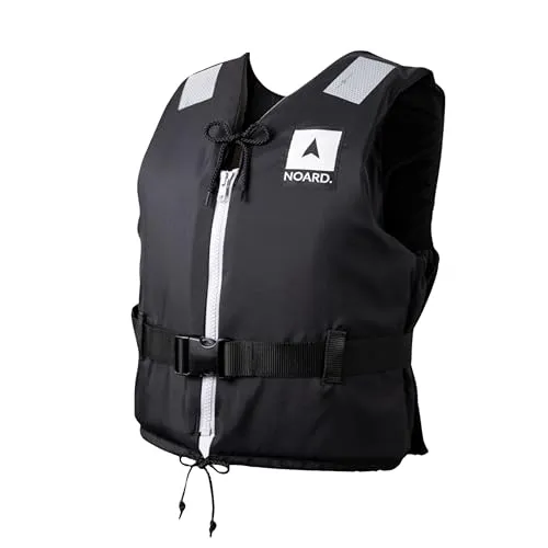 NOARD Schwimmhilfe – Black Edition – 90-120 kg – Schwimmweste für Erwachsene geeignet – 50N Auftrieb – inkl. Solas Reflektoren