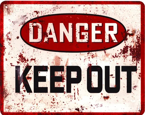Blechschild 20 x 25 cm Danger Keep Out Vintage-Design Metall Schild Geschenk