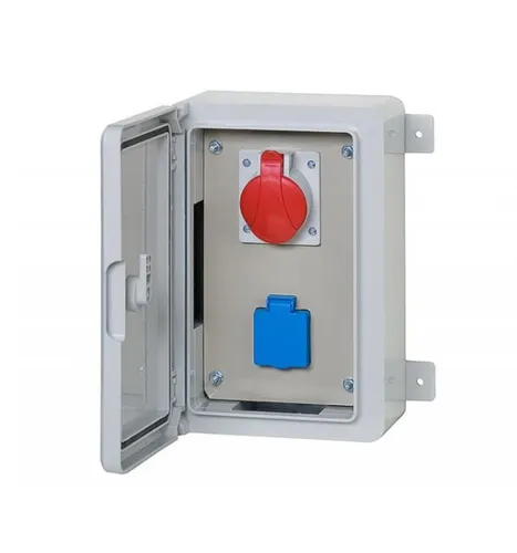 Baustromverteiler IP65 1 x 230V/16A Schuko & 1 x CEE 16A/400V verdrahtet