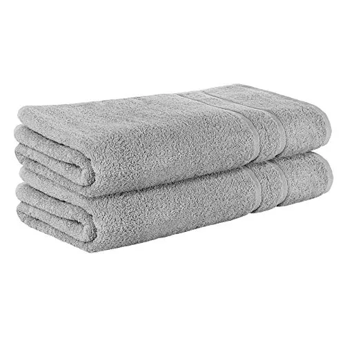 StickandShine 2er SET Premium Frottee Saunatuch 80x200 cm in hellgrau in 500g/m² aus 100% Baumwolle