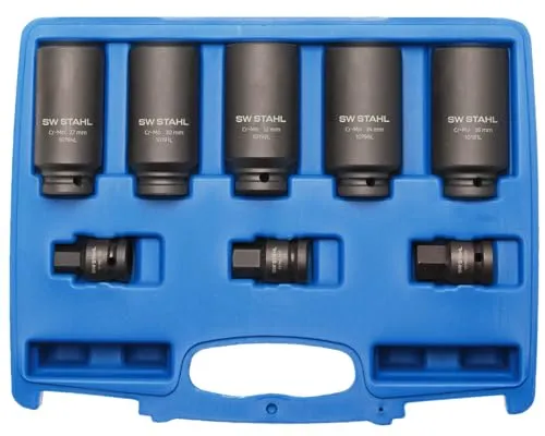 SW-Stahl Impact-Steckschlüsseleinsätze, Zwölfkant, Chrom-Molybdän, 10185L