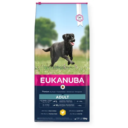 EUKANUBA Active Adult Large Breed Chicken 15kg - Hundefutter für große Hunde mit verbesserter Rezeptur, ausgewogenem Geschmack und ohne künstliche Zusatzstoffe - für ein gesundes Hundeleben!