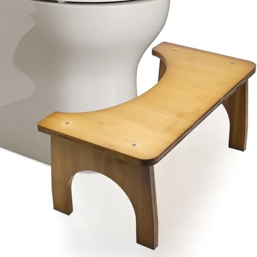 Bambus Toilettenhocker für Erwachsene – Ergonomischer Klohocker mit Anti-Rutsch-Funktion