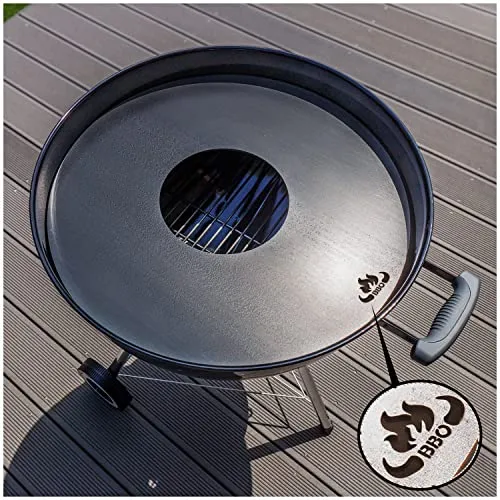 teileplus24 FR01 Grillring - BBQ-Platte für Weber Kugelgrill Ø 55cm - Grillplatten aus 4mm Stahl für ein unvergleichliches Grillerlebnis - ideal zum Grillen von Fleisch, Fisch und Gemüse mit perfektem Geschmack dank der Patina!