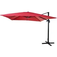 Gastronomie-Ampelschirm MCW-A96 - 3x3m Sonnenschirm - Sonnenschirm mit 4,3m Spannweite, stabiler Alu-/Stahlkonstruktion und praktischem Kurbelmechanismus - ideal für Gastronomie und Terrasse.