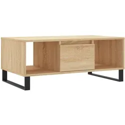 furnicato Couchtisch aus Holzwerkstoff, Braun, 90x36.5x50 cm - Eleganter Couchtisch für dein Wohnzimmer mit stabiler Holzwerkstoff-Oberfläche und moderner Metallbeinkonstruktion. Bietet mit Schublade und Fächern praktischen Stauraum für Ordnung.