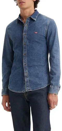 Levi's Hemd mit Button-Down-Kragen Herren, Trinity Medium Wash, S - Herrenhemden im Slim Fit, figurbetont und aus hochwertiger Leinwandbindung für einen lässigen Look.