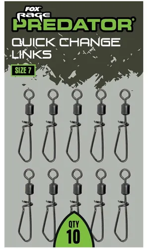 Fox Rage Predator Quick Change Links Size 7 - 10 Wirbel von Fox Rage