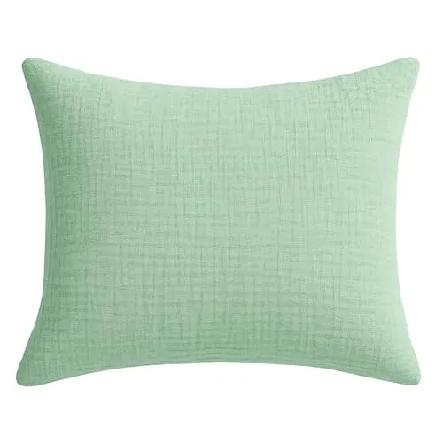 Wolkenfeld Premium Musselin Kissenbezug 80x80 cm mit Reißverschluss – Aus 100 % Baumwolle – Weich, Atmungsaktiv & Hautfreundlich – Oeko-Tex Zertifiziert Grün