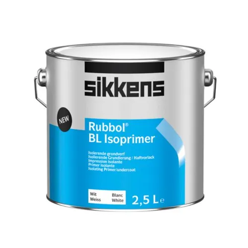 Sikkens Isolierfarbe Rubbol BL Isoprimer weiß 2,5l - Lacke für Innen und Außen, exzellente Haftung auf Holz und verhindert das Durchschlagen von Holzinhaltsstoffen. Ideal für eine langlebige und gesunde Wandgestaltung.