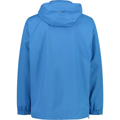 CMP Ripstop-Regenjacke für Herren - Indigo, Größe 58 - Funktionsjacke mit Clima Protect Membran für Wasserdichtigkeit (WP 10.000) und Atmungsaktivität (MVP 4.000). Praktisch faltbar und ideal für Outdoor-Aktivitäten.