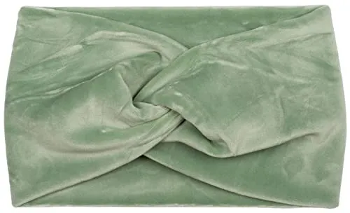 styleBREAKER Damen Stirnband in Samt Optik mit Twist Knoten, warmes Haarband, Headband, Haarschmuck 04026040, Farbe:Jadegrün