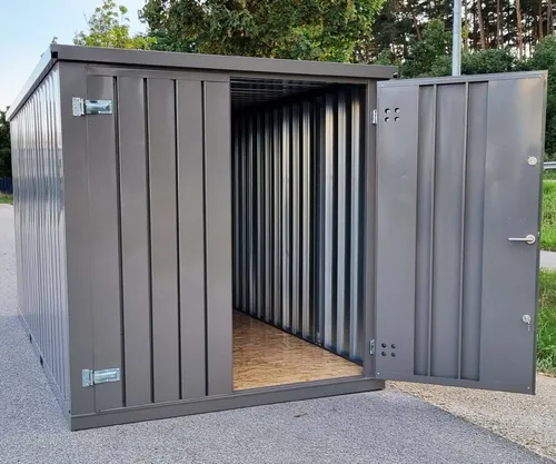 Produktbild 4m Gartenhäuschen Gartenhaus Lagerbox Quarzgrau abschließbar Geräteschuppen Box