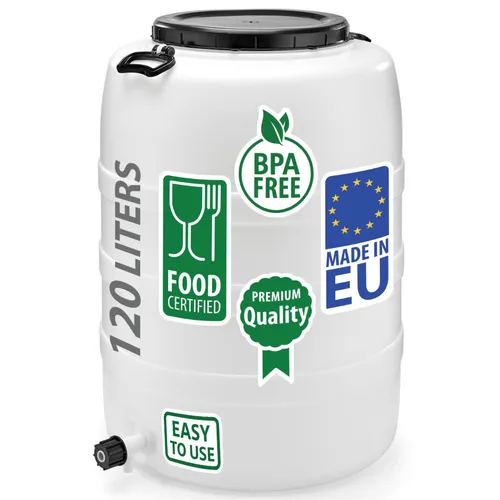 F & R Regentonne 120l mit Griffen und Auslaufhahn