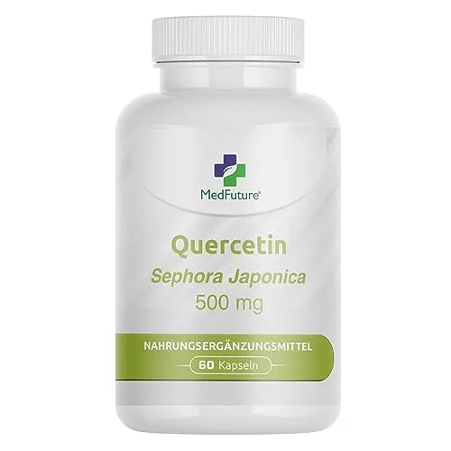 Quercetin Hochdosiert 500mg - 60 Kapseln, Hochwertiges Quercetin Präparat zur Unterstützung des Immunsystems und der Zellgesundheit