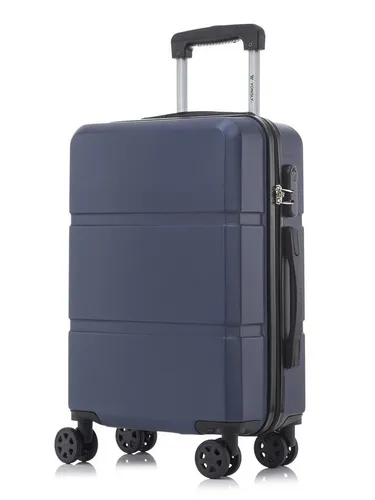 YONSLY Trolley Reisekoffer M, Dunkelblau - Robuster Hartschalen-Reisekoffer mit 4 leisen 360° Rollen für mühelose Mobilität. Integriertes Sicherheitsschloss schützt Ihre Wertsachen. Ideal für Reisen und den täglichen Gebrauch.