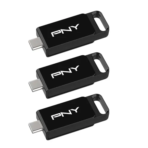 PNY 3er-Pack 128 GB Elite™ Type-C® USB 3.2 Flash-Laufwerk - Externe Datenspeicher mit bis zu 120 MB/s Lesegeschwindigkeit und 10x schnellerem Schreiben als USB 2.0 - ideal für die schnelle Übertragung von Daten auf Smartphones und Tablets.