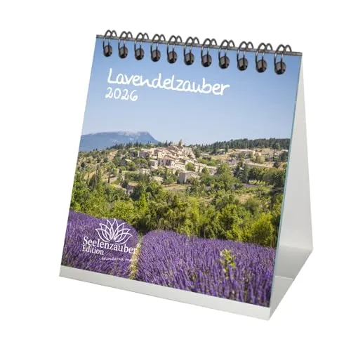 Lavendelzauber Tischkalender 10cm x 10cm für 2026 Lavendel - Seelenzauber