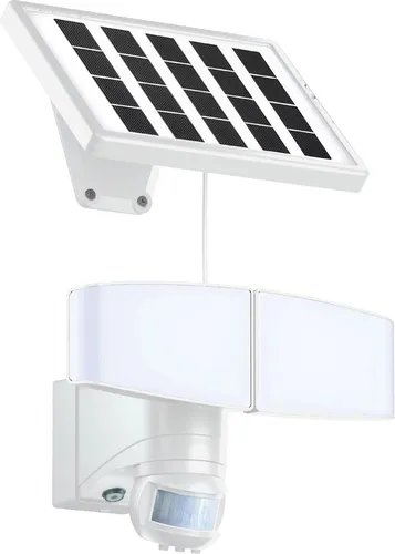 Northpoint LED Solarleuchte mit Bewegungsmelder 6000K - Solarleuchte für Innen und Außen mit 2x450 Lumen, kabellos und einfach zu montieren. Der schwenkbare Strahler bietet individuelle Helligkeitseinstellungen und eine Bewegungserkennung von bis zu 12m.