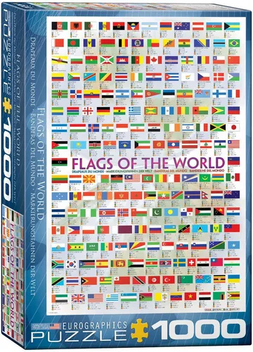 Puzzle 1000 Teile Puzzle - Puzzle - Flaggen der Welt, Puzzleteile