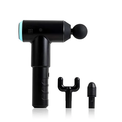 HoMedics Massage Gun – Tragbare Massagepistole für Physiotherapie - Massagegeräte mit 3 Massageköpfen, besonders leise und ergonomisch gestaltet. Ideal für entspannende Massagen zuhause oder unterwegs.