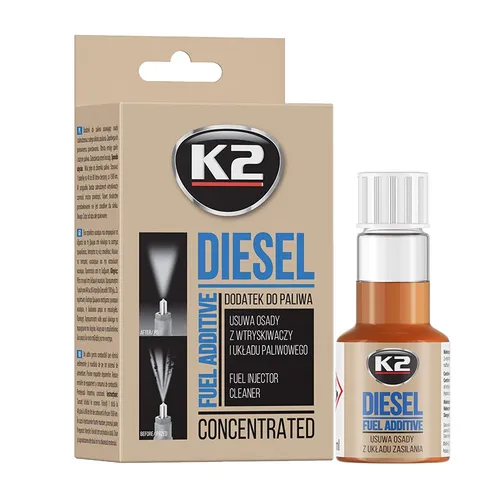 K2 Diesel Reiniger für die Kraftstoffanlage - 50ml - Effektiver Reiniger für Dieselmotoren, entfernt Ablagerungen und sorgt für optimale Leistung. Ideal für Fahrzeugpflege.