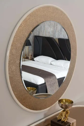 Runder Wohnzimmerspiegel 102 cm – Stilvoller Wandspiegel - Eleganter runder Wandspiegel mit einem Durchmesser von 102 cm. Ideal für moderne Räume, sorgt für ein stilvolles Ambiente im Badezimmer, Schlafzimmer oder Wohnzimmer.