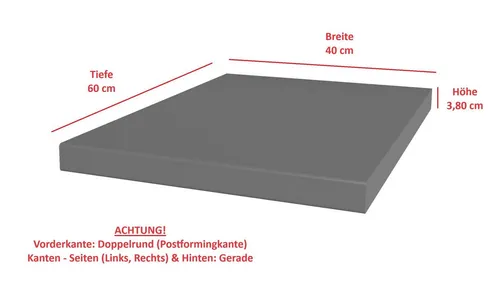 Küchen-Preisbombe Arbeitsplatte Anthrazit matt 40 cm in grau von Küchenpreisbombe