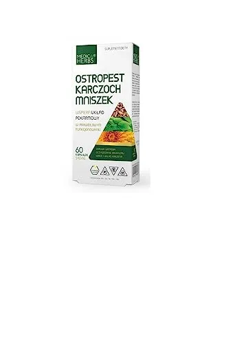 Medica Herbs Distel Artischocke Löwenzahn 540 mg - 60 Kapseln - Vitamine & Mineralien für die tägliche Anwendung, unterstützt die Leberfunktion und fördert die Verdauung.