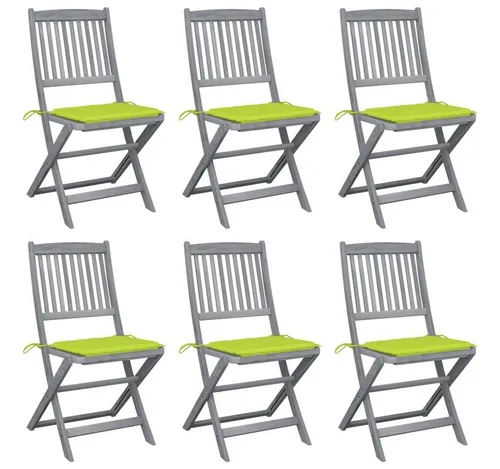 furnicato Gartenstuhl Klappbare Gartenstühle 6 Stk. mit Sitzkissen Massivholz Akazie (1 St)