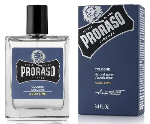 Proraso Herrenpflege Azur Lime Eau de Cologne Spray 100 ml - Herrendüfte mit holzig-frischem Duft, vereint elegante Noten mit Feuchtigkeitspflege durch Aloe vera und Vitamine für gesunde Haut.