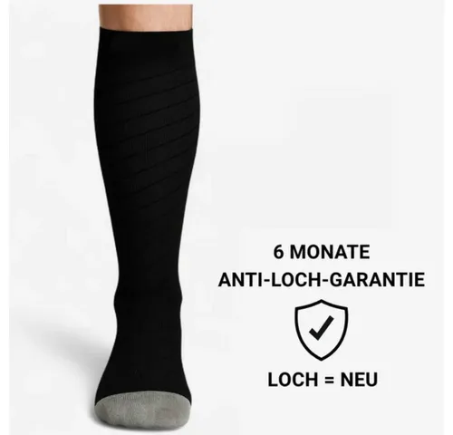 Montegoni Kompressionsstrümpfe Kompressionssocken Schwarz, Stützstrümpfe Unisex, Größe M 31–37 cm (Einzelprodukt für Alltag, 1 Paar Stützstrümpfe) Atmungsaktiv, feuchtigkeitsregulierend, langlebig, vielseitig nutzbar