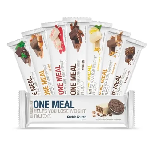 NUPO Riegel zum Abnehmen PROBIERPAKET I Mahlzeitenersatz-Riegel I 8 Geschmacksrichtungen I Kalorienarm