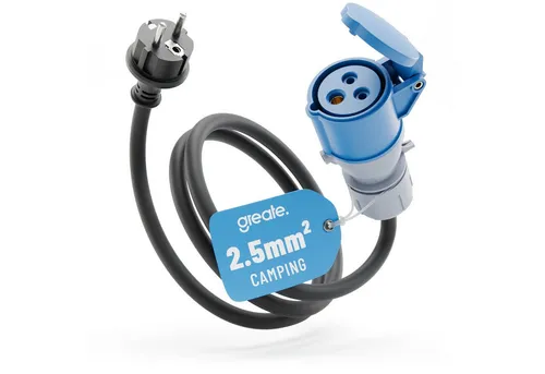 greate. 16A Schuko Stecker auf CEE Kupplung - CEE Adapter 230V, Kabel 150cm CEE-Adapterkabel