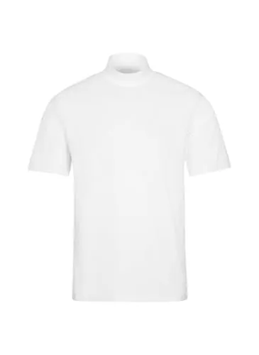 Trigema Herren 637209 T-Shirt - Klassisches Weiß - T-Shirt für Herren im klassischen Schnitt mit Stehkragen, aus DELUXE-Single-Jersey für optimalen Tragekomfort.