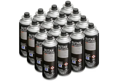 Greenpoint Gaskartusche Butan Gaskartusche 227g MSF-1a – Camping Gas für Kocher & Brenner, Zubehör für Campingkocher, Gaskocher, Brenner, Heizgeräte, Lötbrenner, 16 St., Zubehör für Gaskocher Gaskartusche Campingkocher Brenner