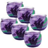 HS Candle Duftkerze Motiv 6er Pack Lavendel in lila von HS Candle
