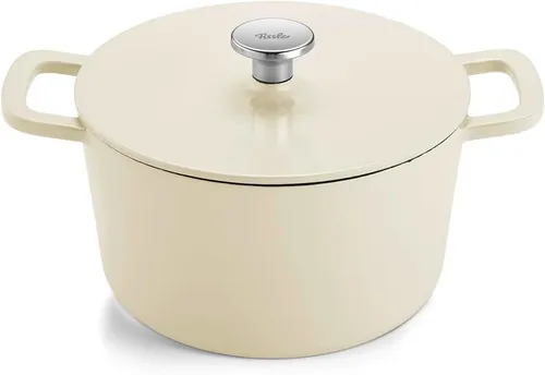 Fissler Bräter Moments Collection, Weiß, rund - Pfannen - Hochwertiger Bräter aus Metall, backofengeeignet und ideal für schmackhafte Gerichte. Perfekt für kreative Kochabende!