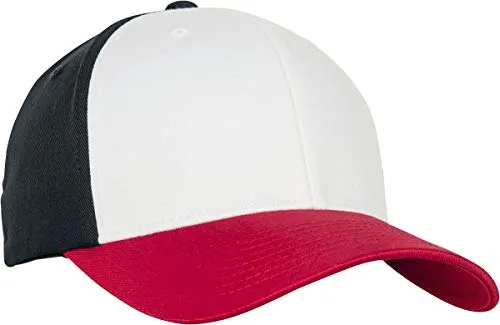 Flexfit 3-Tone Baseball Cap, red/White/Black, L/XL