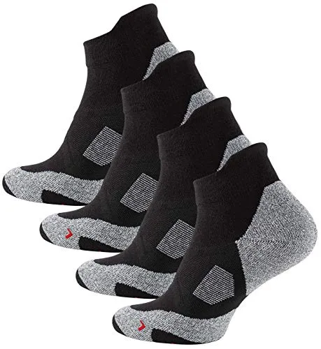 STARK SOUL Performance Sneaker Sportsocken (2 Paar), Damen & Herren, Kurze Funktionssocken, atmungsaktiv, Laufen, Joggen, Radsport, Fitness, Triathlon, Wandern, Schwarz, Gr. 35-38