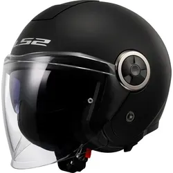LS2 OF620 Classy Solid Jethelm, schwarz, Größe S - Motorradhelm mit verstärktem Kinnriemen, UV- und kratzfestem Visier sowie Schnellverschluss-System – ideal für Sicherheit und Komfort auf der Straße.
