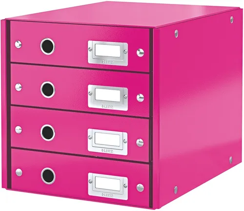 LEITZ Organizer Schubladenbox 4 Fächer Karton pink (3 Stück)