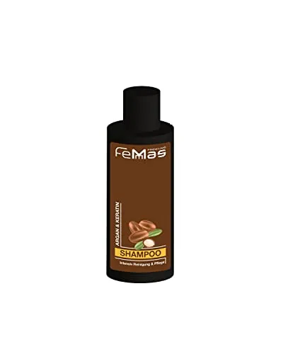 FemMas Argan & Keratin Shampoo mit pflanzlichen Ölen und Proteinen I Arganöl I Reichhaltiges Protein für gesundes und geschmeidiges Haar I Friseur-Qualität I 300ml