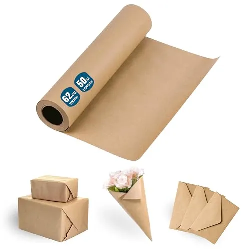 Natürliches Kraftpapier, 62 cm x 50 m