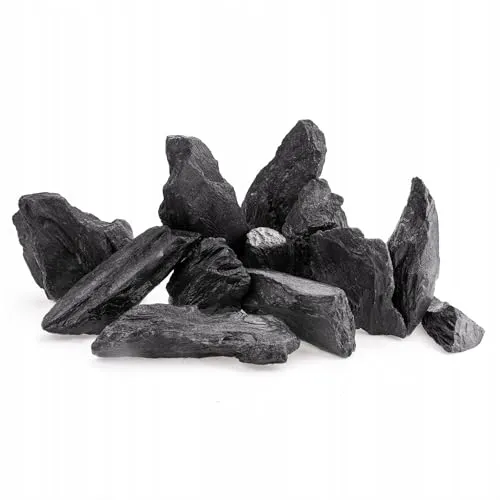 TD STONES Aquarium Schiefersteine Schwarz Holz 15 kg – Strukturierte Natursteine Deko für Aquascaping, Rückwand & Höhlen – Terrarium Zubehör – Handverlesen, Wasserneutral, Sofort Einsetzbar Dekosteine
